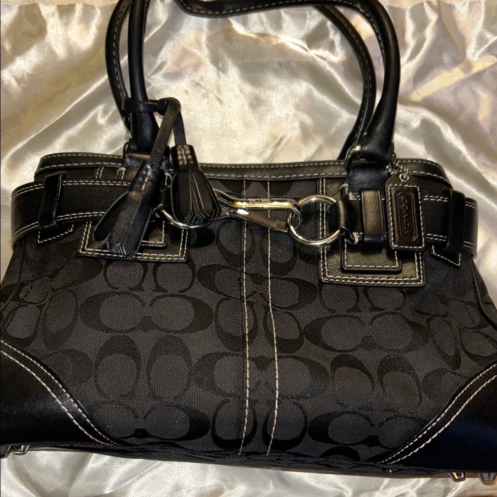 Coach Black Signature Satchel